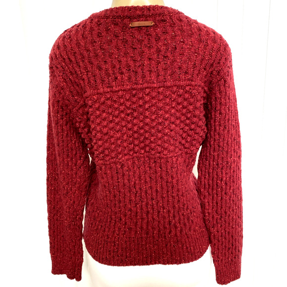 Trovata Birds of Paradis Sweater Pullover Red Crew Neck Lambswool Long S… - Picture 3 of 9